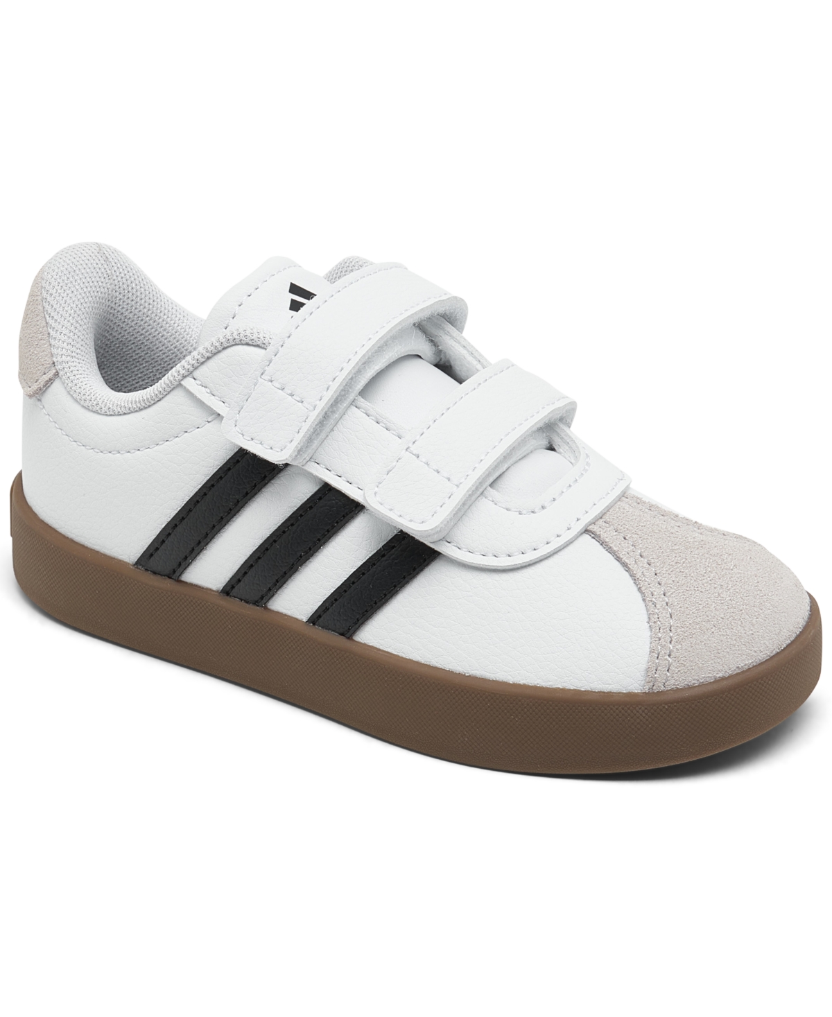 Shop Adidas Originals Toddler Kids' Vl Court 3.0 Fastening Strap Casual Sneakers From Finish Line In Ftwwht,cbl
