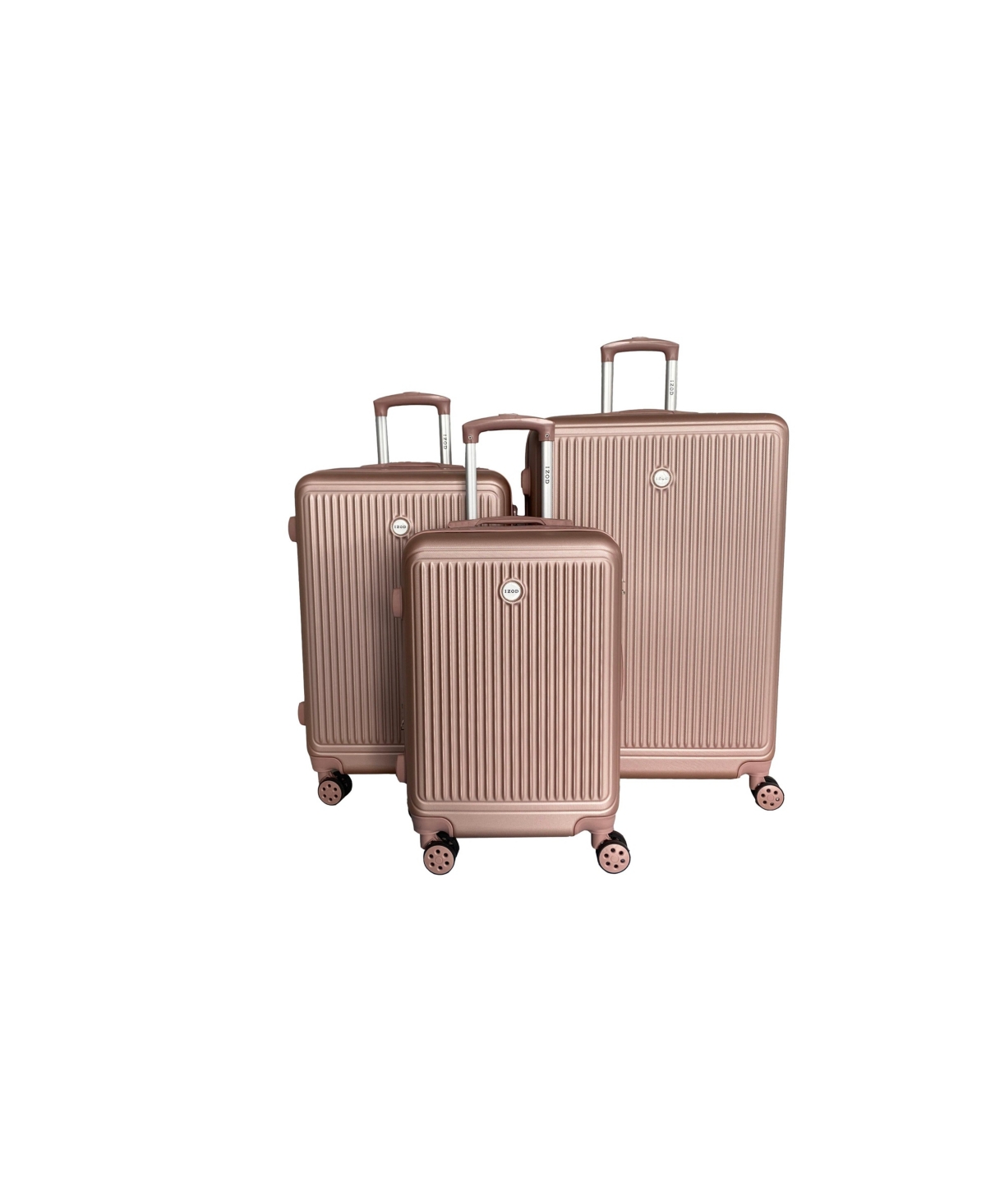 Clara Expandable Abs Hard shell Lightweight 360 Dual Spinning Wheels Combo Lock 3 Piece Luggage Set - Rose gold
