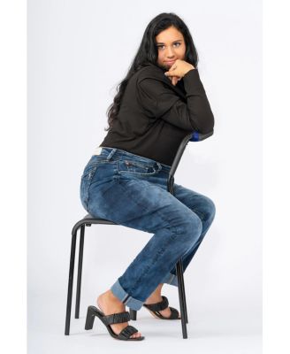 Plus Size High Rise Boyfriend Jeans