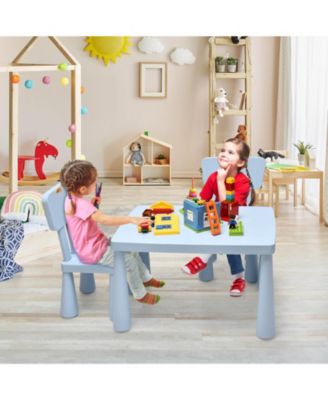 3 Pieces Toddler Multi Activity Play Dining Study Kids Table and Chair Set