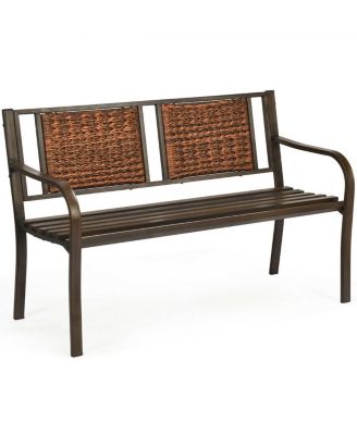 Patio Garden Bench with Powder Coated Steel Frame