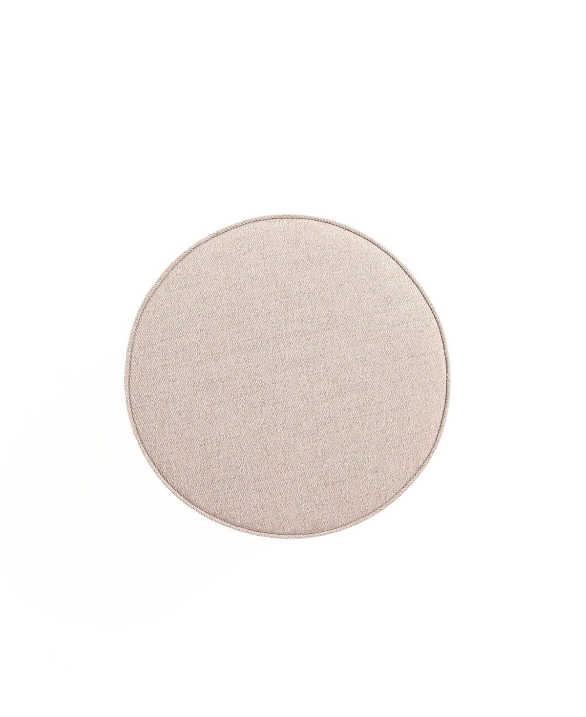 Manhattan Comfort Bailey 18.11" Woven Polyester Blend Upholstered Rubberwood Ottoman In Beige