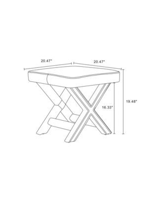 Abigail 20.47" Velvet Upholstered Ottoman Bench