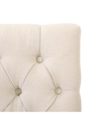 24" Linen Fabric Tufted Counter Stool