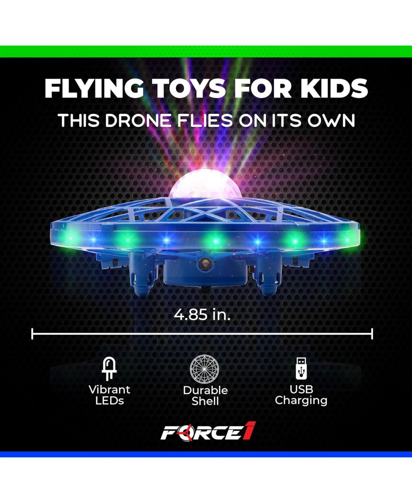 Детская игрушка Force1 Scoot Cosmo Hand-Controlled LED Ufo Drone, цвет: Синий — фото 5