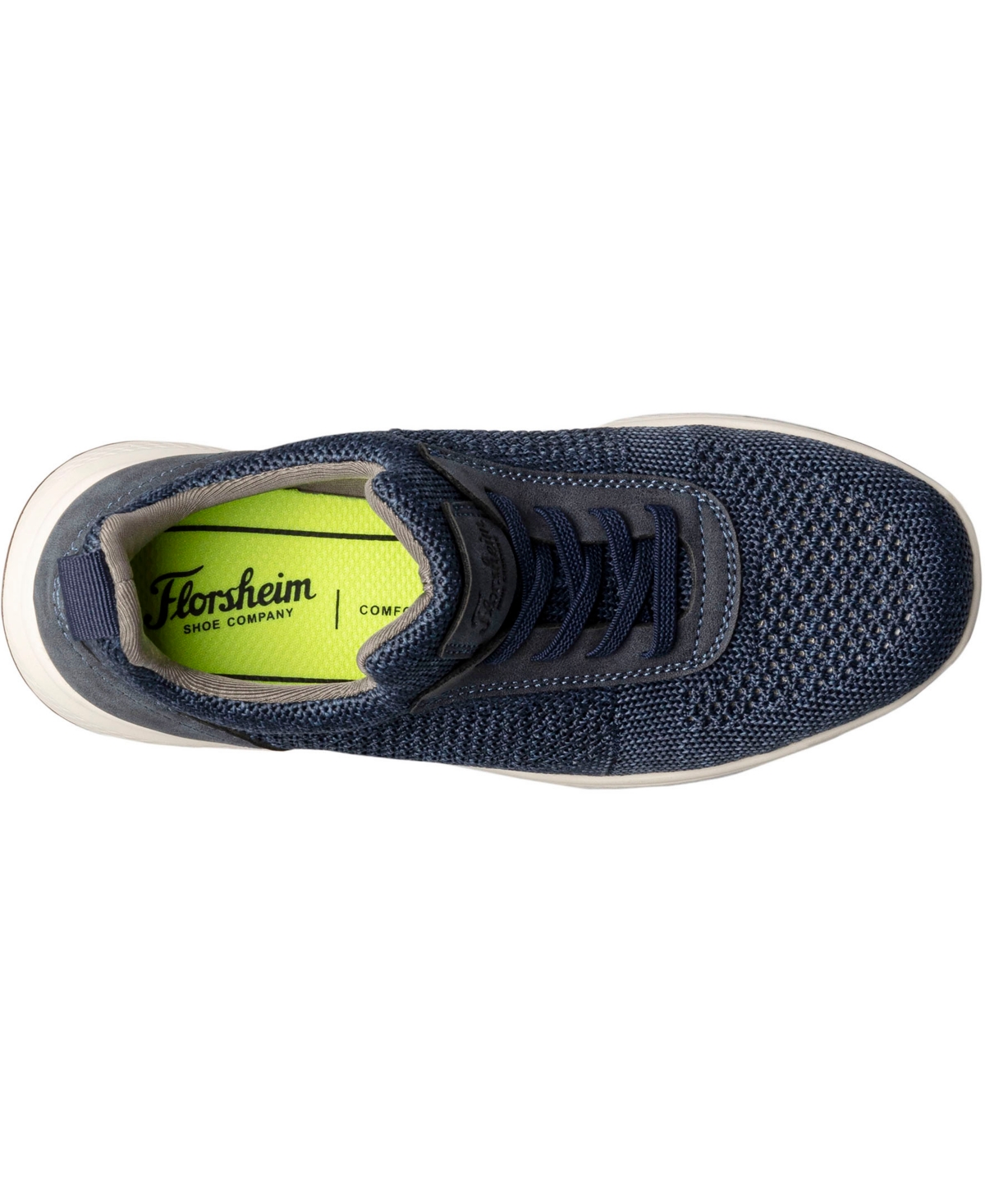 Shop Florsheim Boys Satellite Jr. Knit Elastic Lace Slip On Sneaker In Navy