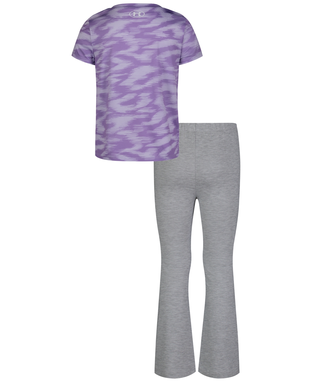 Under Armour Toddler and Little Girl 2-Pc. Short-Sleeve Glitter Logo Print Tee & Yoga Pants Set - Lt/pas Gry