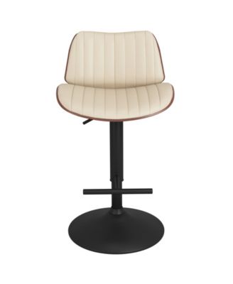Goulding Adjustable Swivel Bar Stool in Cream Pu Leather
