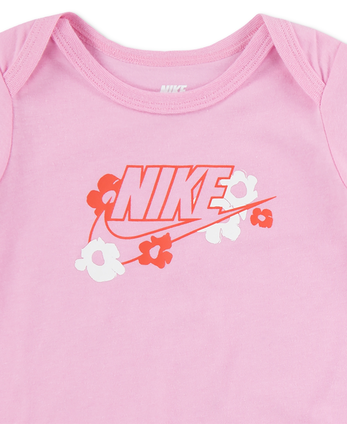 Shop Nike Baby Girls Bodysuit And Floral Leggings Set In Pink Rise