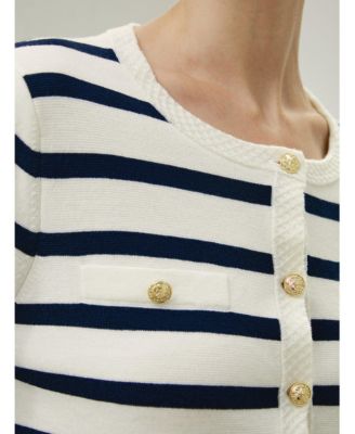Women's Gariana Striped Wool Cardigan