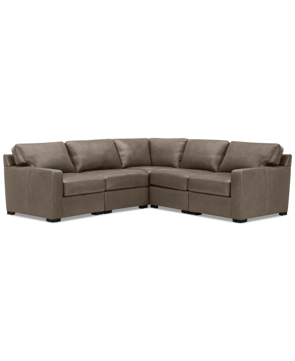 Radley 5-Pc. Leather Square Corner L Shape Modular Sectional, Created for Macy's