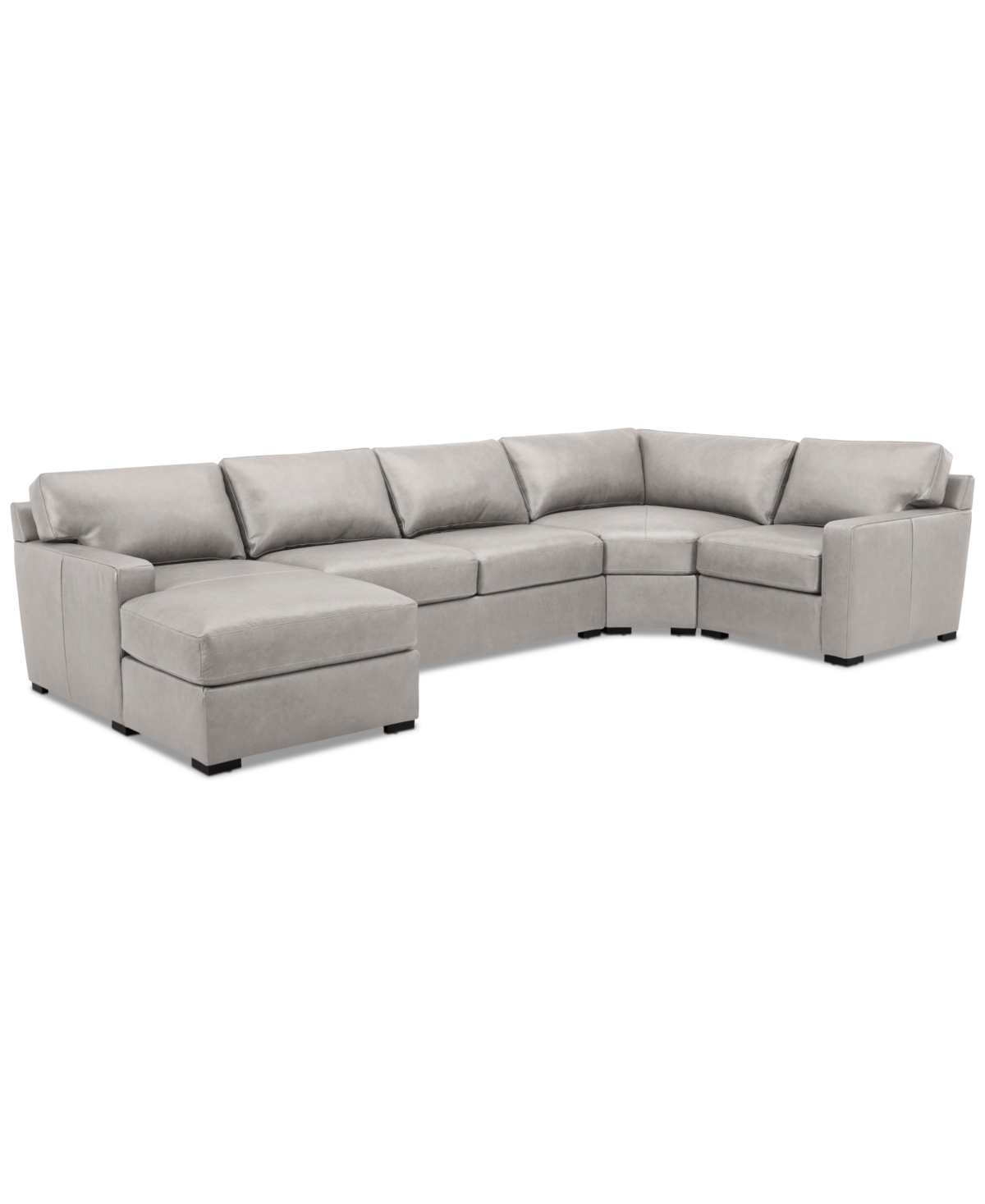 Macy's Radley 148" 4-pc. Leather Wedge Modular Chaise Sectional, Created For  In Ash