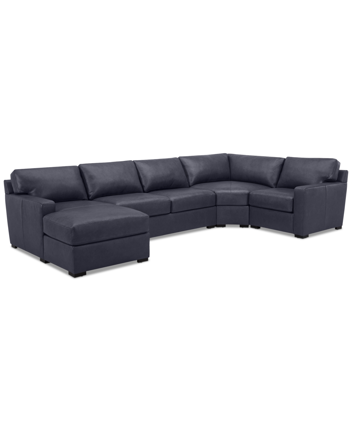 Macy's Radley 148" 4-pc. Leather Wedge Modular Chaise Sectional, Created For  In Slate Grey
