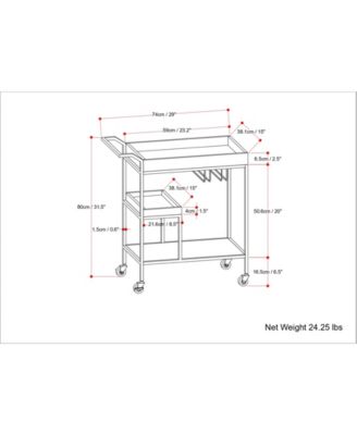 Barnes Solid Mango Wood 29 inch Bar Cart in Natural