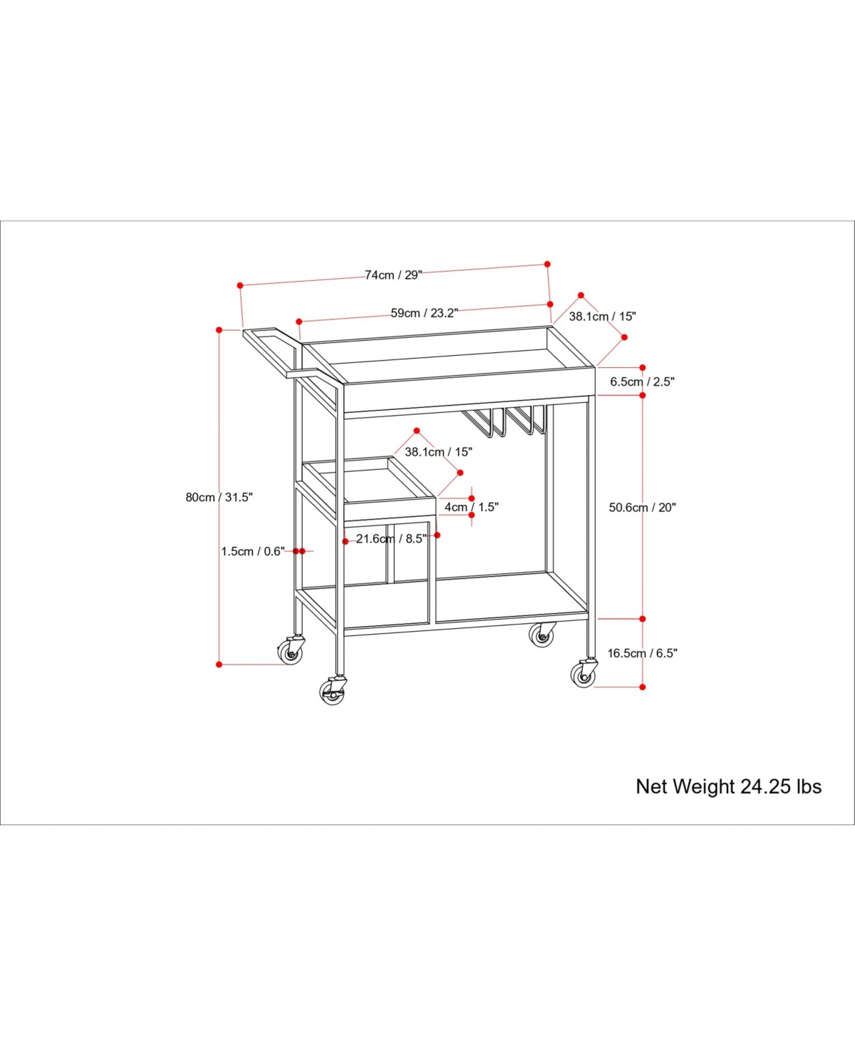 Shop Simpli Home Barnes Solid Mango Wood 29 Inch Bar Cart In Natural