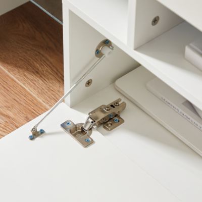  Modern TV Stand With LED Lights, High Glossy Front TV Cabinet