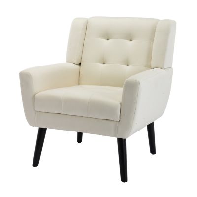 Ergonomic Linen Accent Chair for Home