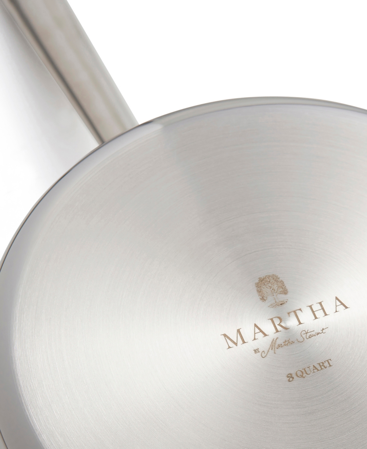 Shop Martha Stewart Collection Martha By Martha Stewart Stainless Steel 3 Qt Low Saucepan With Lid In Silver