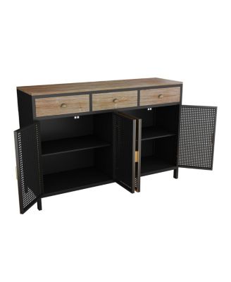 Simplie Fun 4 Doors Modern Sideboard With 3 Top Drawers, Freestanding ...