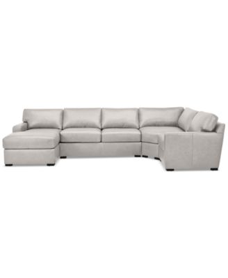 Radley 148" 4-Pc. Leather Wedge Modular Chaise Sectional