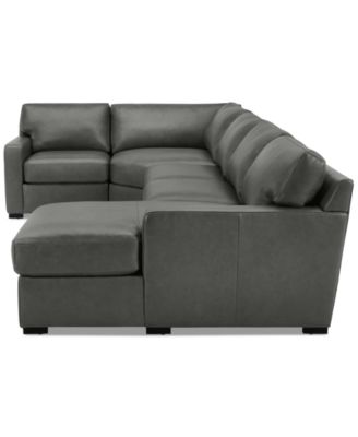 Radley 148" 4-Pc. Leather Wedge Modular Chaise Sectional