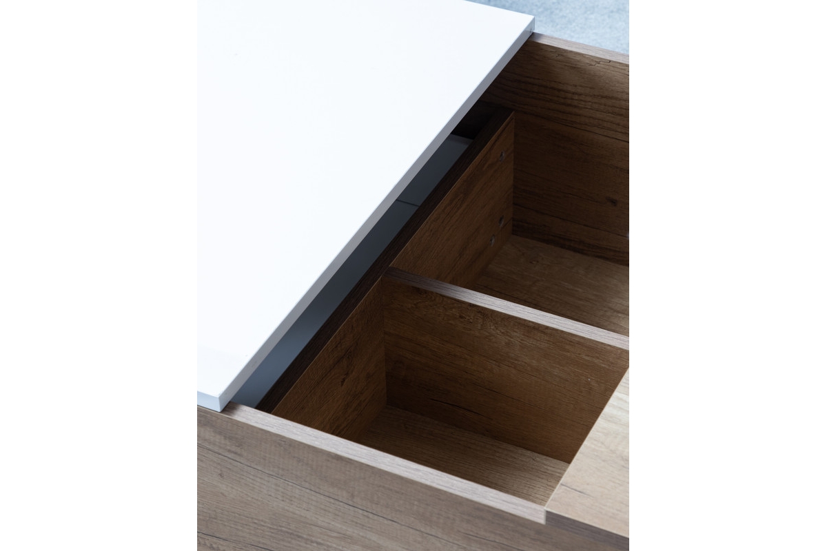 Streamdale Furniture Arlo LightWood Finish Coffee Table With Hidden Compartments And 2 Drawers - Brown