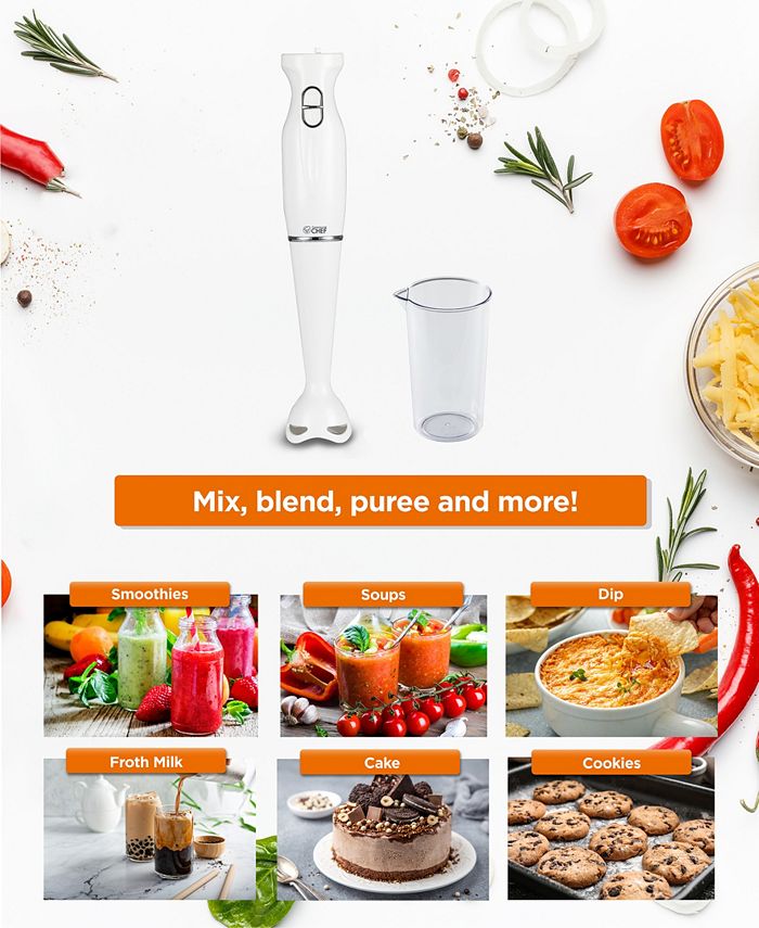 Commercial Chef Immersion Blender, Hand Blender with Stainless Steel