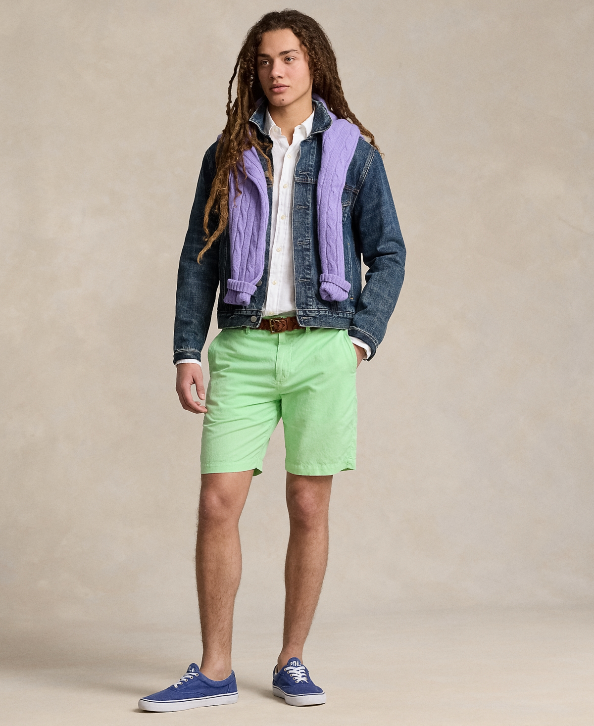 Shop Polo Ralph Lauren Men's 8.5" Straight-fit Linen Cotton Chino Shorts In Pastel Mint