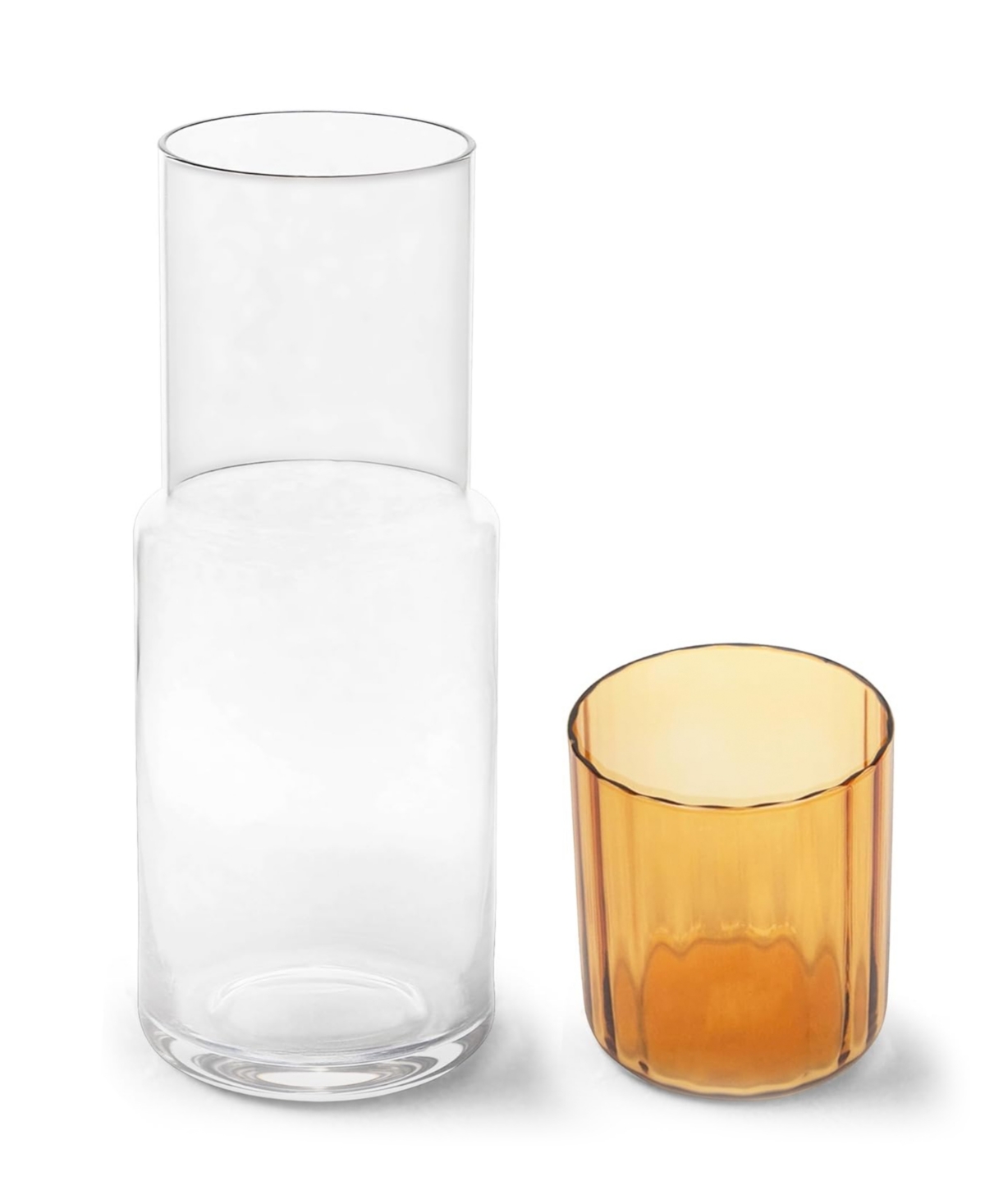 Jay Imports Clear Carafe Set With Tumbler In Amber