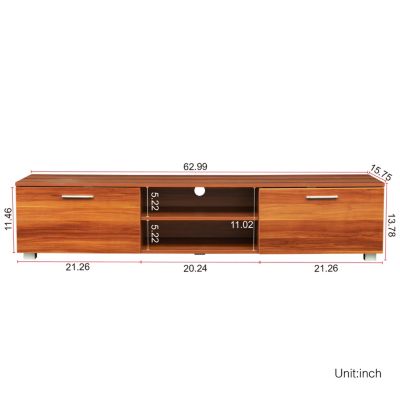 Walnut TV Stand 70" Entertainment Center