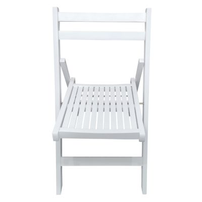 Folding Event Chairs, Set of 4, Slatted Wood