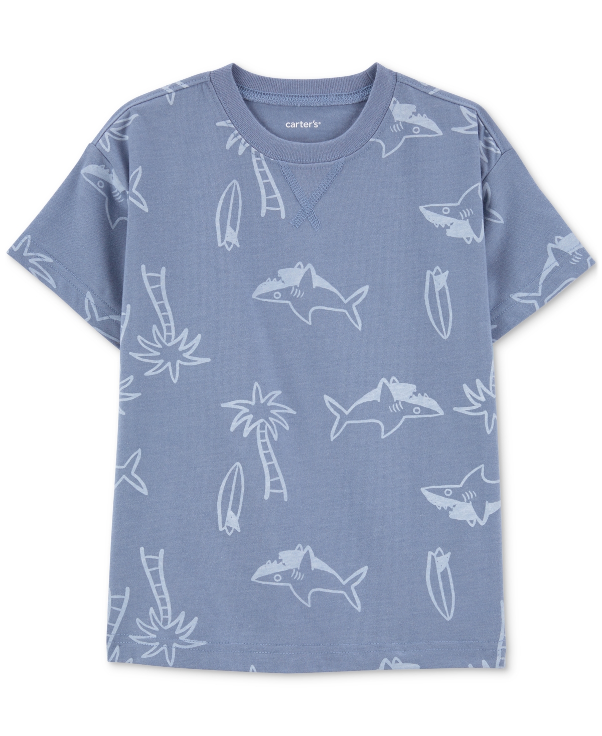 Shop Carter's Toddler Boys Shark Graphic T-shirt In Blue