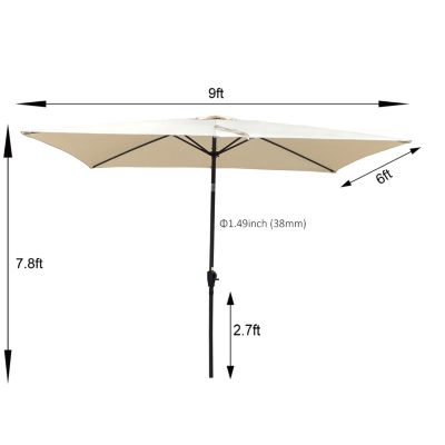 Streamdale 6x9ft Patio Umbrella w/ Crank & Tilt