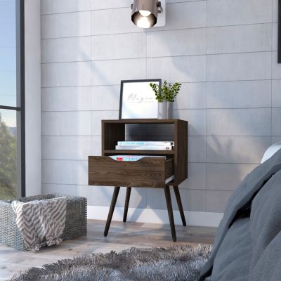 Streamdale Otom Nightstand, Dark Walnut