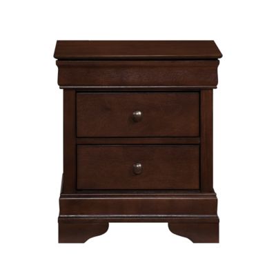 Simplie Fun Louis Philippe Style 1 Piece Nightstand Of Drawers Brown Cherry Finish Okume Veneer Bedroom Furniture