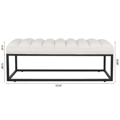 Metal Base Upholstered Bench For Bedroom For Entryway