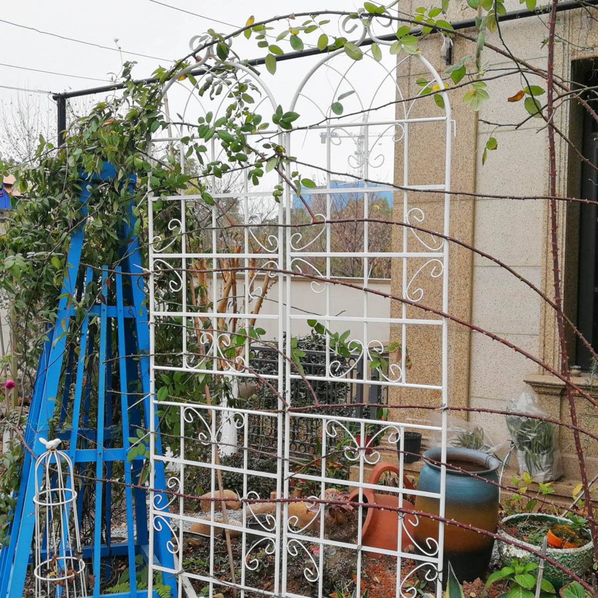 Streamdale Furniture Metal Garden Trellis 86.7" X 19.7" for Climbing Plants