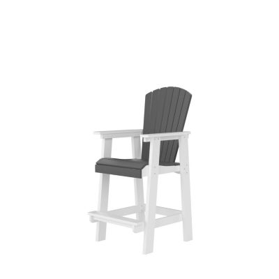 Streamdale HDPE Bar Chair, White + Gray, Set Of 2