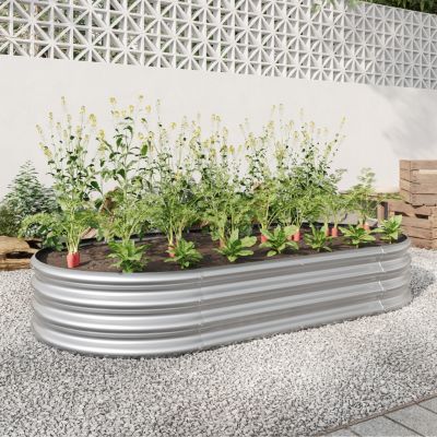 Streamdale Oval Metal Raised Garden Bed for Plants and Flowers