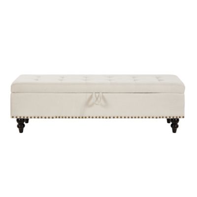 59" Bed Bench Ottoman with Storage Fabric