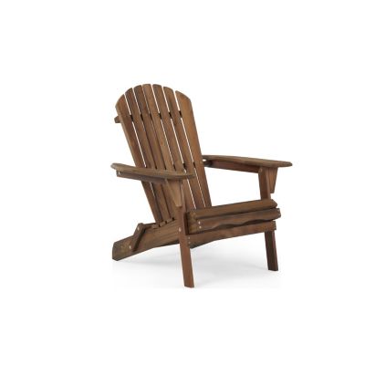Streamdale Outdoor Folding Adirondack Chair Set - 2 Wood Lounge Chairs