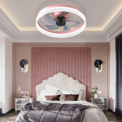 Thin Pink Dimmable LED Ceiling Fans