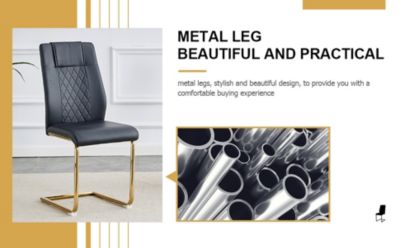 Streamdale 6 Modern Dining Chairs with Gold Metal Legs