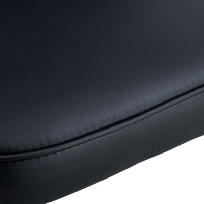 Streamdale 2 Pc. Black PU Faux Leather Upholstered Curved Backrest High-Density Foam Cushion Metal Leg Modern Minimalist Dining Chair Set