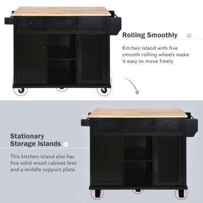 Multifunctional Storage and Wheels Kitchen Cart