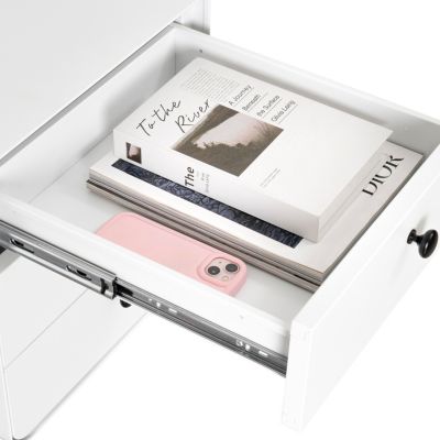 3-Drawer Steel Nightstand for Bedroom/Living Room