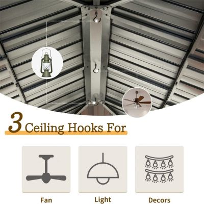 12' X 16' Hardtop Gazebo, Aluminum Metal Gazebo