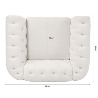 Single Piece  Upholstered Fabric  Compact & Comfortable  1-Seater Sofa for Living Room
