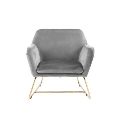 Keira Velvet Accent Chair With Metal Base
