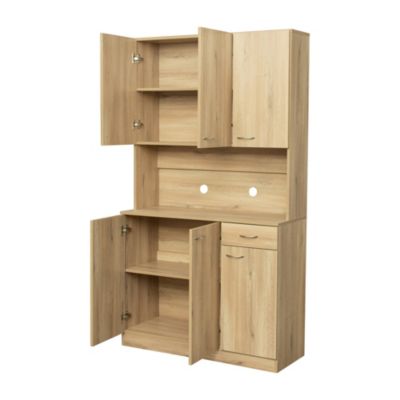 6-Door Kitchen Cabinet with Drawer & Shelves